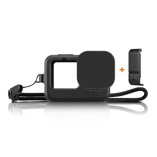 PULUZ PU540B Silicone Case for GoPro Hero 11 Black / 10 Black / 9 Black Protective Cover + POM Charging Side Cover + Lens Cap - 2