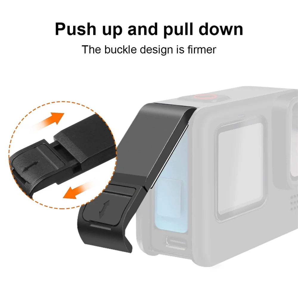 PULUZ PU540B Silicone Case for GoPro Hero 11 Black / 10 Black / 9 Black Protective Cover + POM Charging Side Cover + Lens Cap - 3