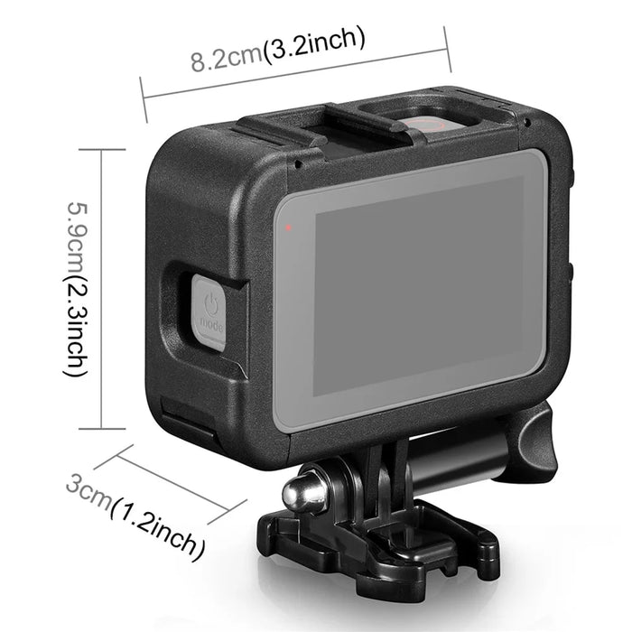 PULUZ PU582B PA Frame for GoPro Hero 11 Black / 10 Black / 9 Black Camera Cage with Cold Shoe Interface and Charging Opening - 7