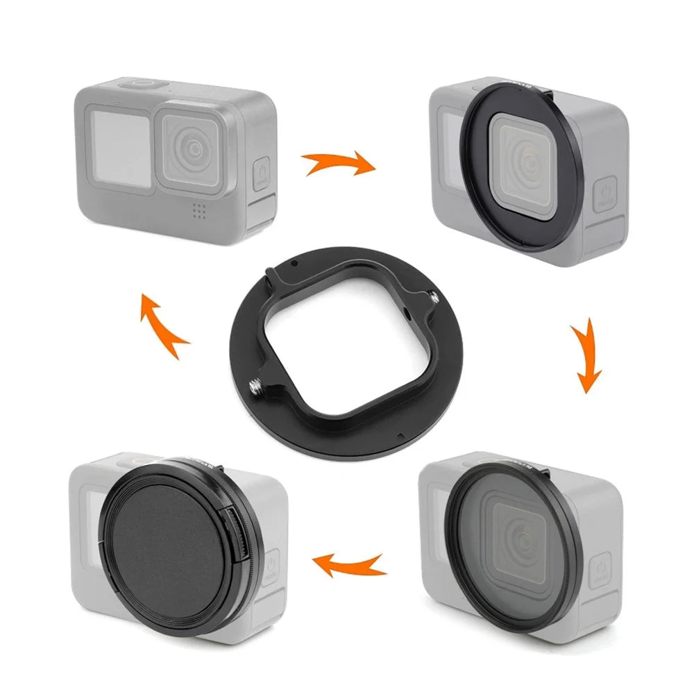 PULUZ PU528 52mm UV Protection Filter for GoPro Hero 11 Black / 10 Black / 9 Black Camera Lens Filter with Adapter Ring - 4