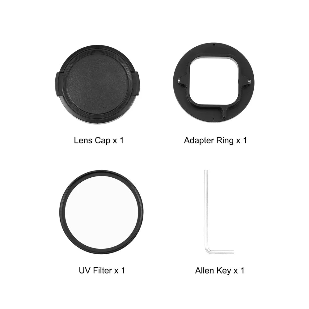 PULUZ PU528 52mm UV Protection Filter for GoPro Hero 11 Black / 10 Black / 9 Black Camera Lens Filter with Adapter Ring - 6