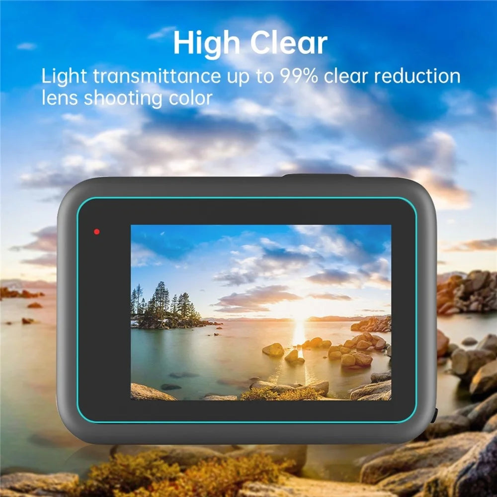 PULUZ PU507 Protective Film for GoPro Hero 12 Black / 11 Black / 10 Black / 9 Black Anti Scratch 9H 2.5D Tempered Glass Lens + LCD Screen Protector - 3