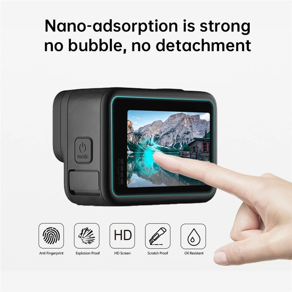 PULUZ PU507 Protective Film for GoPro Hero 12 Black / 11 Black / 10 Black / 9 Black Anti Scratch 9H 2.5D Tempered Glass Lens + LCD Screen Protector - 5