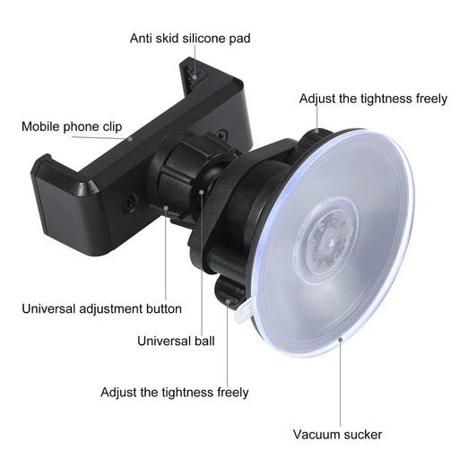PULUZ PU537B Suction Cup Plastic Phone Mount 360 Degree Rotation Car Dashboard Windshield Phone Holder - 2