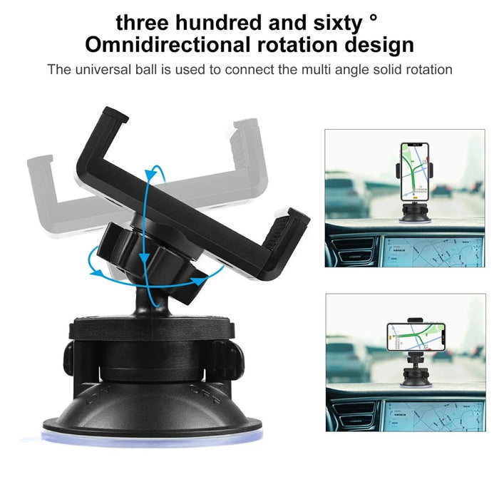 PULUZ PU537B Suction Cup Plastic Phone Mount 360 Degree Rotation Car Dashboard Windshield Phone Holder - 3