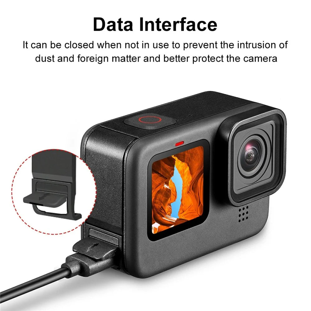 PULUZ PU542B Battery Side Door for GoPro Hero 11 Black / 10 Black / 9 Black Camera Replacement Charging Port Cover - 2
