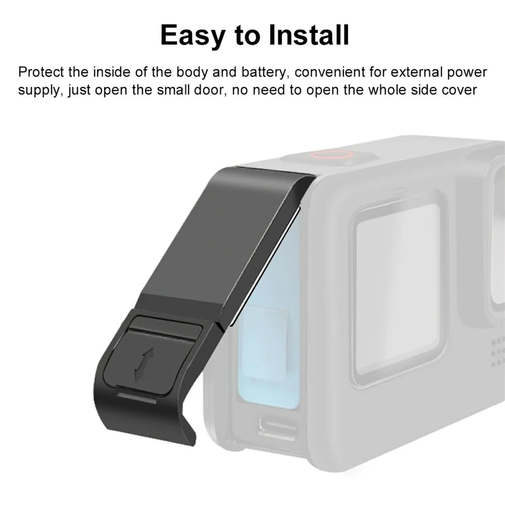 PULUZ PU542B Battery Side Door for GoPro Hero 11 Black / 10 Black / 9 Black Camera Replacement Charging Port Cover - 4