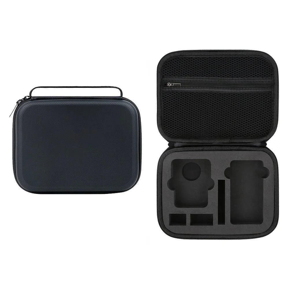 For DJI Osmo 360 Panoramic Camera Storage Case PU Leather Handbag Carrying Bag - Black - 1
