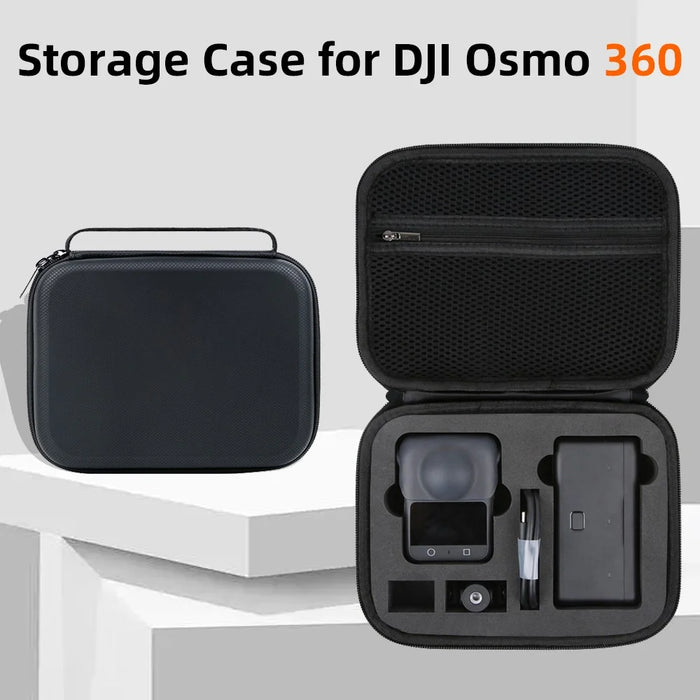 For DJI Osmo 360 Panoramic Camera Storage Case PU Leather Handbag Carrying Bag - Black - 5