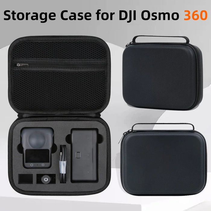 For DJI Osmo 360 Panoramic Camera Storage Case PU Leather Handbag Carrying Bag - Black - 6