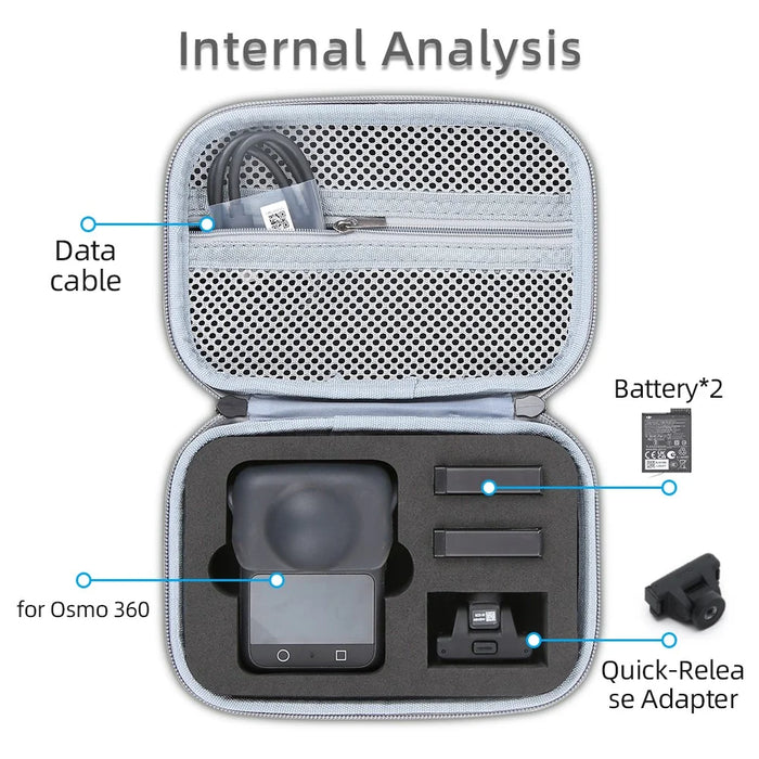 For DJI Osmo 360 Camera Storage Bag Hard EVA Portable Carrying Case - Grey - 5