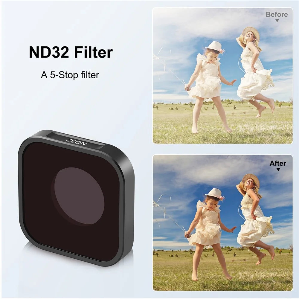 PULUZ PU922 ND32 Filter for GoPro HERO11 Black  /  HERO11 Black Mini  /  HERO10 Black  /  HERO9 Black Optical Glass Camera Lens Filter - 4