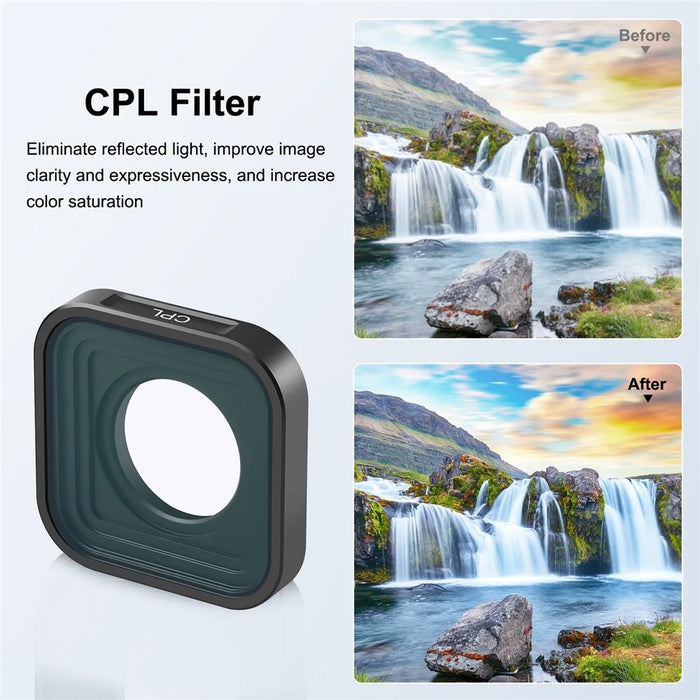 PULUZ PU924 CPL Filter for GoPro HERO11 Black  /  HERO11 Black Mini  /  HERO10 Black  /  HERO9 Black Optical Glass Camera Lens Filter - 4