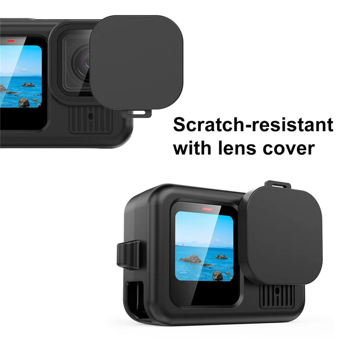 PULUZ PU949B For GoPro HERO13 Black Silicone Protective Case Charging Side Cover Set with Hand Strap and Lens Cap - 5