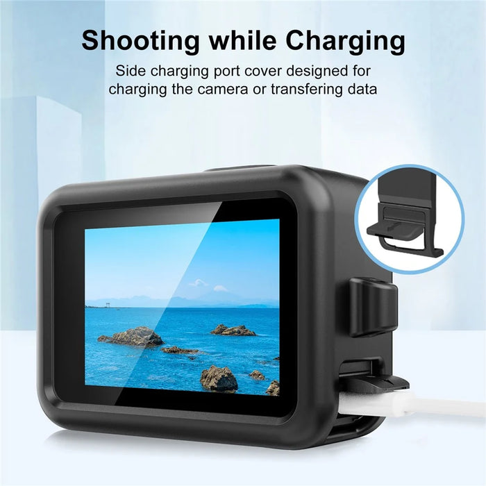 PULUZ PU949B For GoPro HERO13 Black Silicone Protective Case Charging Side Cover Set with Hand Strap and Lens Cap - 7