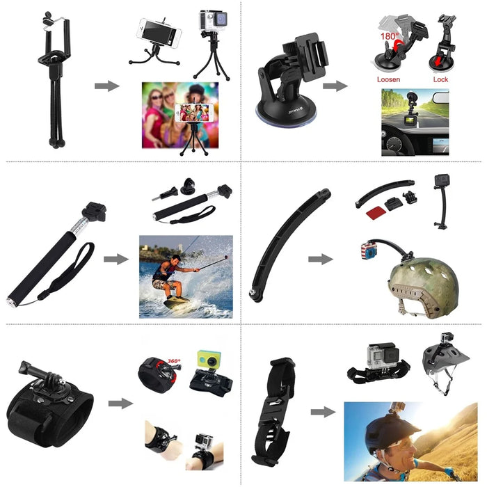 PULUZ PKT39 50 in 1 Combo Kits with Storage Case for GoPro HERO11 Black / HERO10 Black / HERO9 Black / HERO8 Black / HERO7 - 4