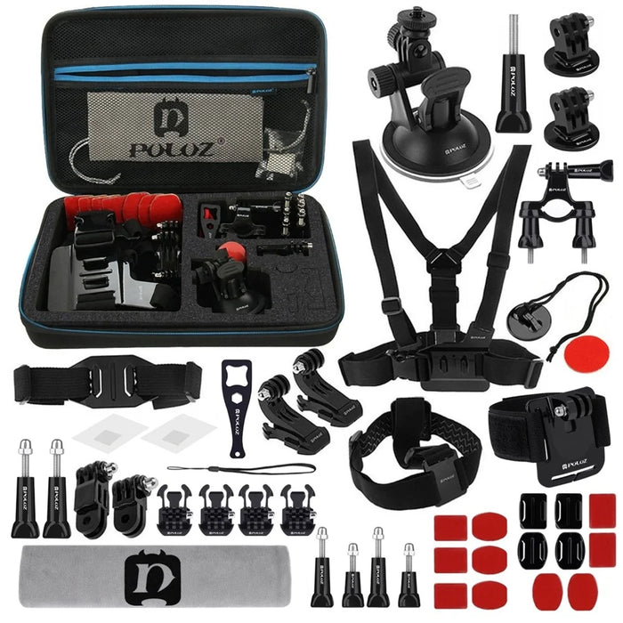 PULUZ PKT10 45 in 1 Kit for GoPro Action Camera Large Storage Case Chest Mount Head Strap Floating Handle Set - 1