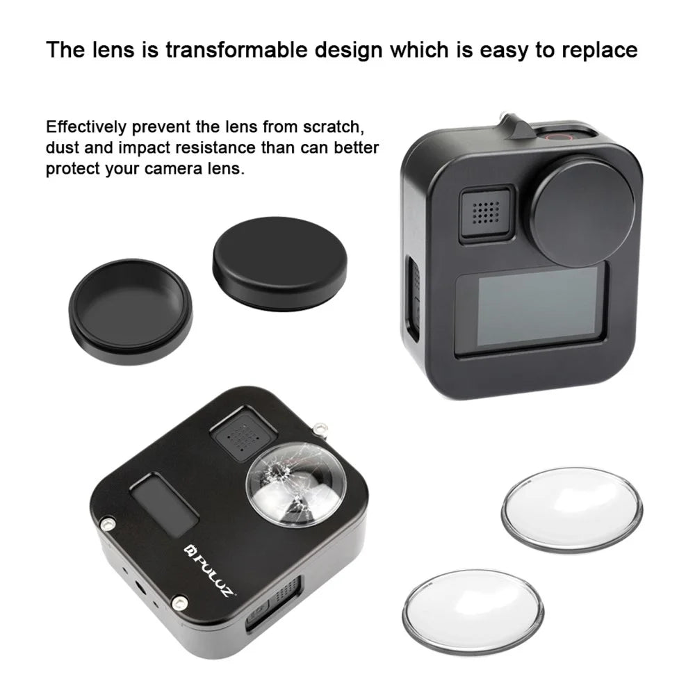 PULUZ PU439B For GoPro MAX Action Camera Housing Shell Anti Scratch Metal Protective Cage with Lens Cap - 4