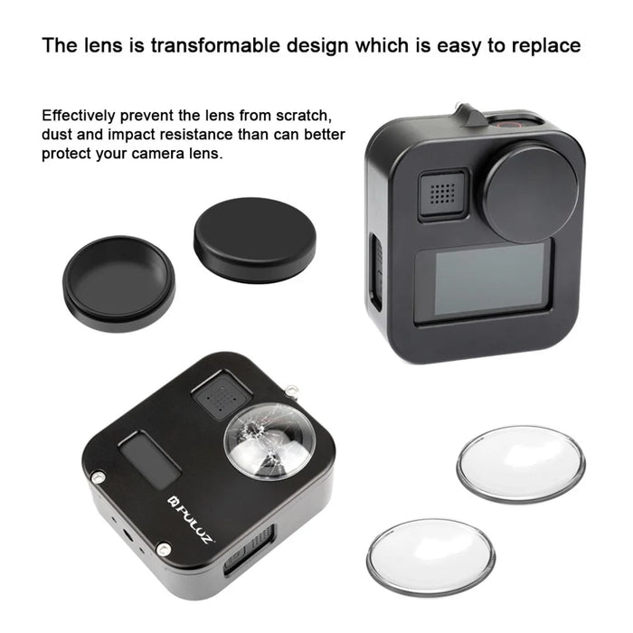PULUZ PU439B For GoPro MAX Action Camera Housing Shell Anti Scratch Metal Protective Cage with Lens Cap - 4