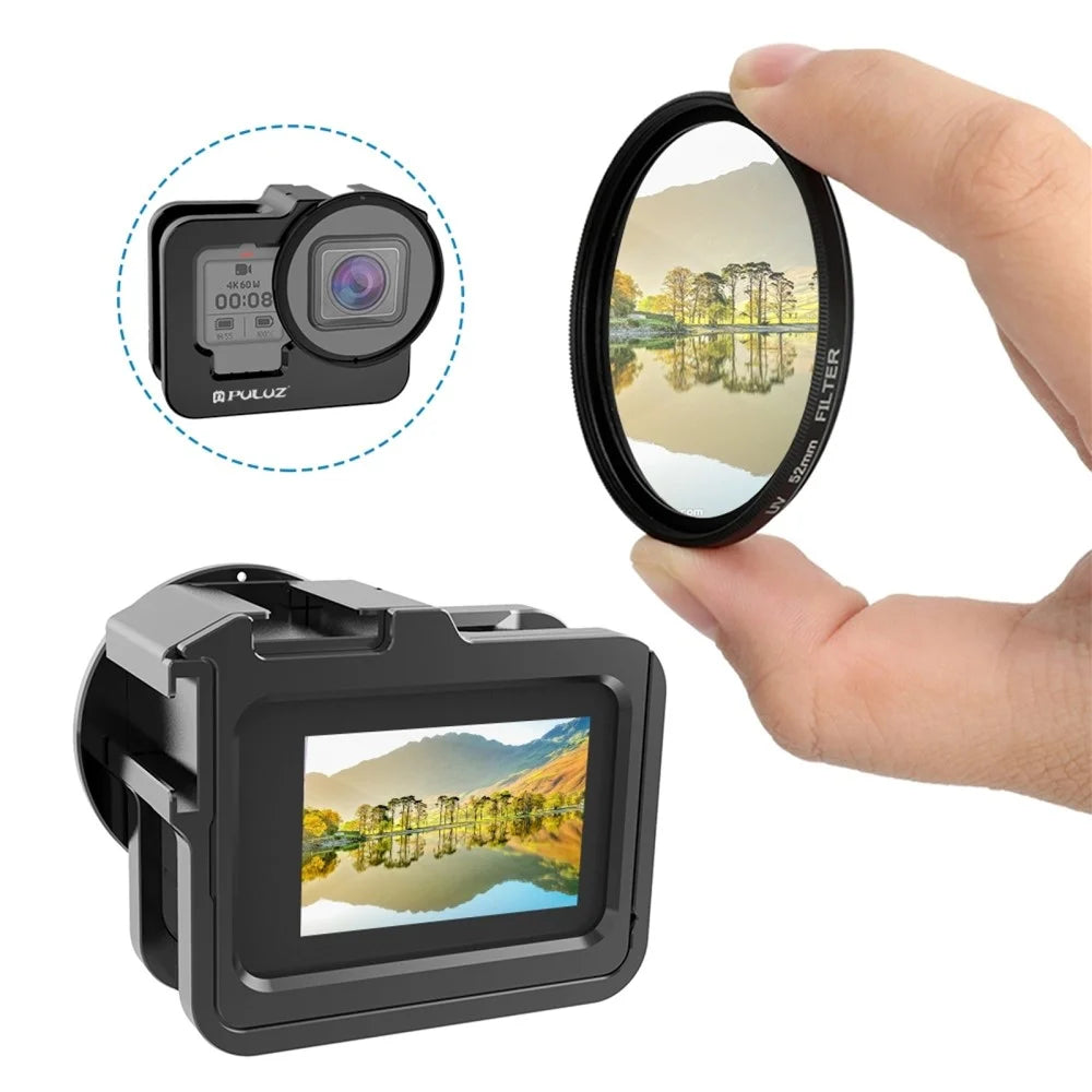 PULUZ PU508B For GoPro Hero 11 Black / 10 Black / 9 Black Metal Protective Camera Cage with UV Lens Filter - 5
