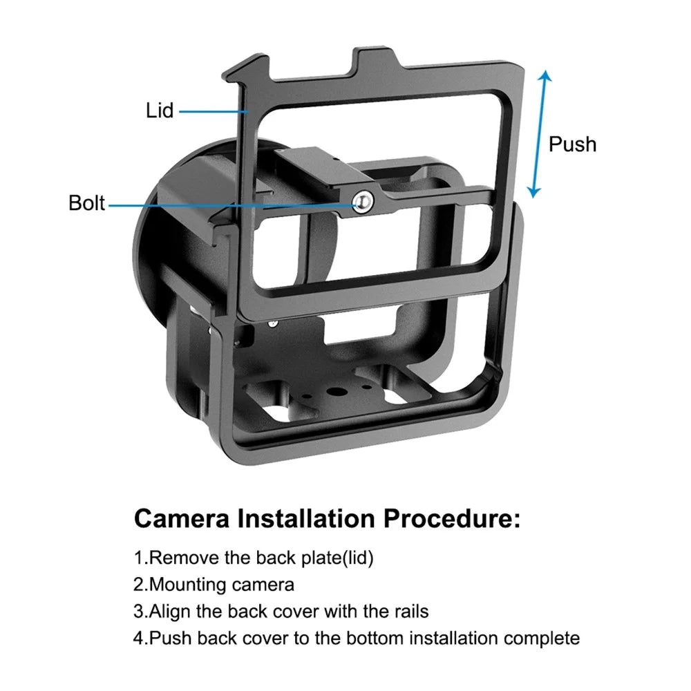 PULUZ PU508B For GoPro Hero 11 Black / 10 Black / 9 Black Metal Protective Camera Cage with UV Lens Filter - 6