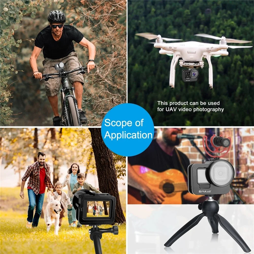 PULUZ PU508B For GoPro Hero 11 Black / 10 Black / 9 Black Metal Protective Camera Cage with UV Lens Filter - 7