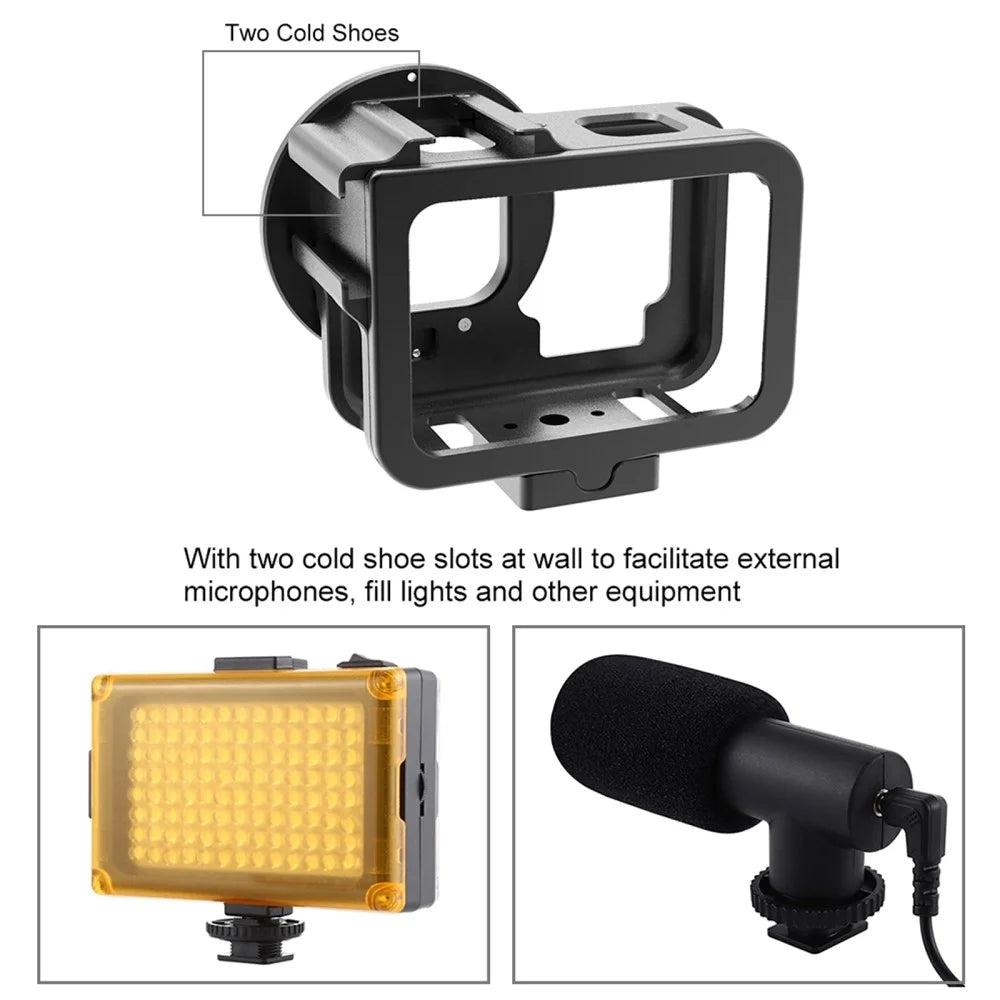 PULUZ PU509B For GoPro HERO11 Black  /  HERO10 Black  /  HERO9 Black Metal Protective Cage with Insurance Frame and 52mm UV Lens - 4