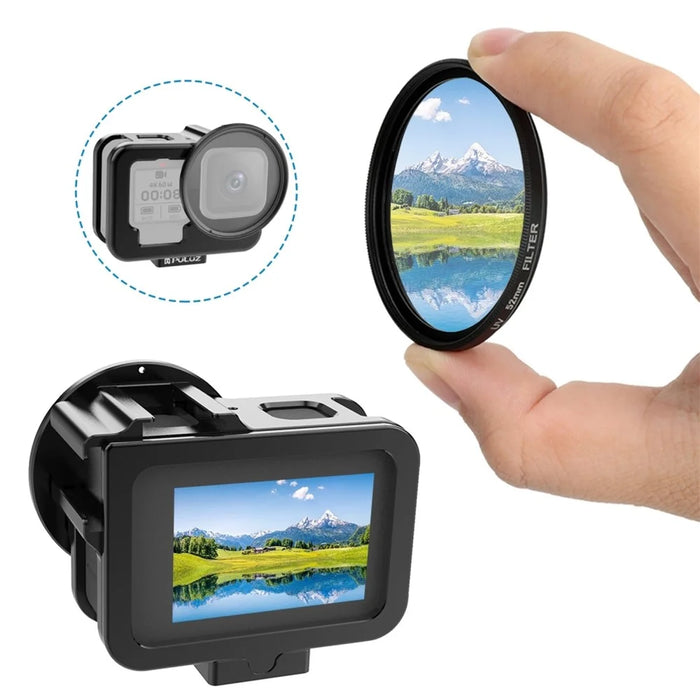 PULUZ PU509B For GoPro HERO11 Black  /  HERO10 Black  /  HERO9 Black Metal Protective Cage with Insurance Frame and 52mm UV Lens - 5