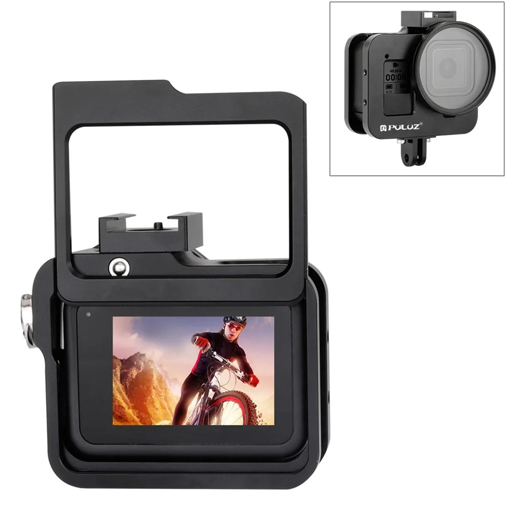 PULUZ PU358B For GoPro HERO8 Black CNC Aluminum Alloy Protective Cage with Insurance Frame and 52mm UV Lens - 3