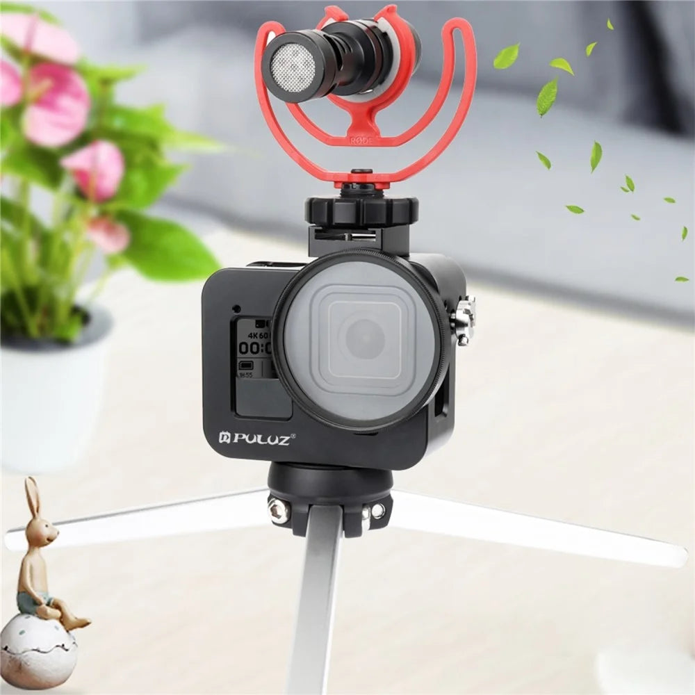 PULUZ PU358B For GoPro HERO8 Black CNC Aluminum Alloy Protective Cage with Insurance Frame and 52mm UV Lens - 7