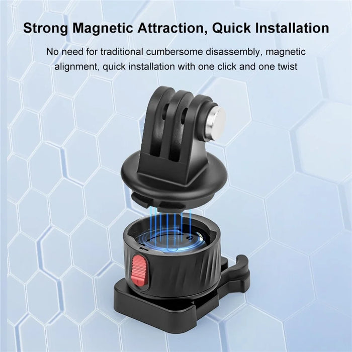 PULUZ PU707B For GoPro / Insta360 Action Camera Quick Release Magnetic Mount Connection Base - 4