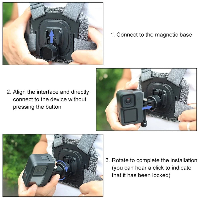 PULUZ PU707B For GoPro / Insta360 Action Camera Quick Release Magnetic Mount Connection Base - 7
