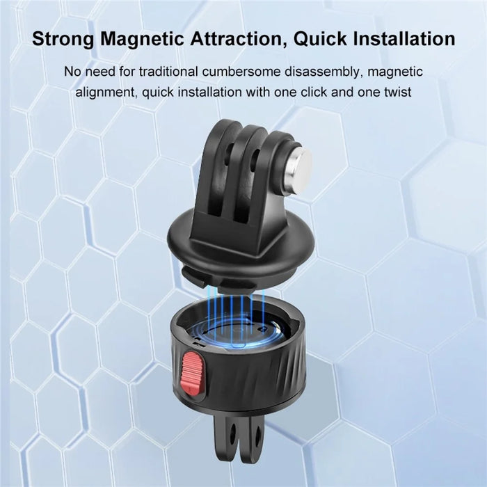 PULUZ PU706B For GoPro / Insta360 Action Camera Quick Release Magnetic Base Mount Adapter - 4