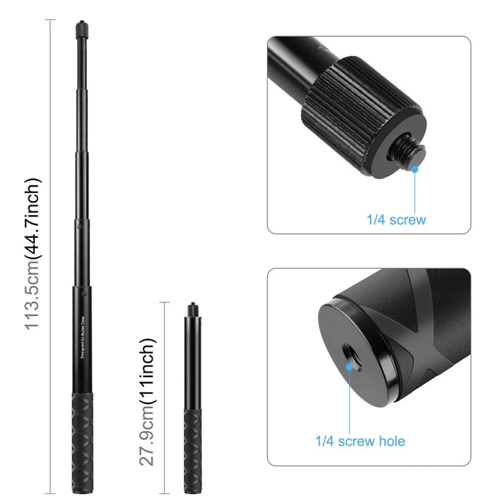 PULUZ PU907 Waist Belt Mount Strap for Insta360 ONE X / GoPro Fusion / Ricoh Theta S / Theta V / Theta SC Action Camera with Selfie Stick Kit Set - 3