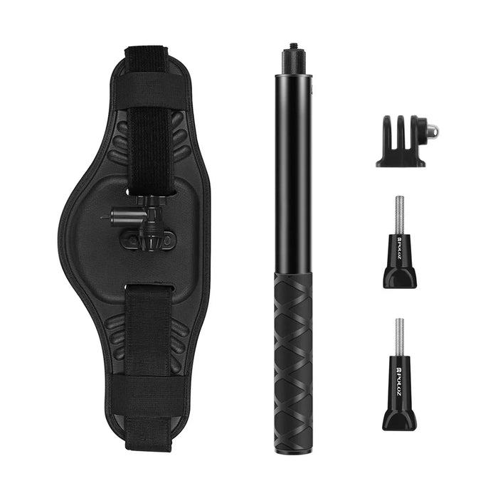 PULUZ PU907 Waist Belt Mount Strap for Insta360 ONE X / GoPro Fusion / Ricoh Theta S / Theta V / Theta SC Action Camera with Selfie Stick Kit Set - 6