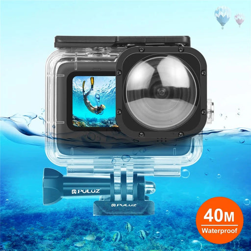 PULUZ PU559 For GoPro HERO11 Black / 10 Black / 9 Black Waterproof Case Max Lens Mod 40m Underwater Housing with Mount Base - 2