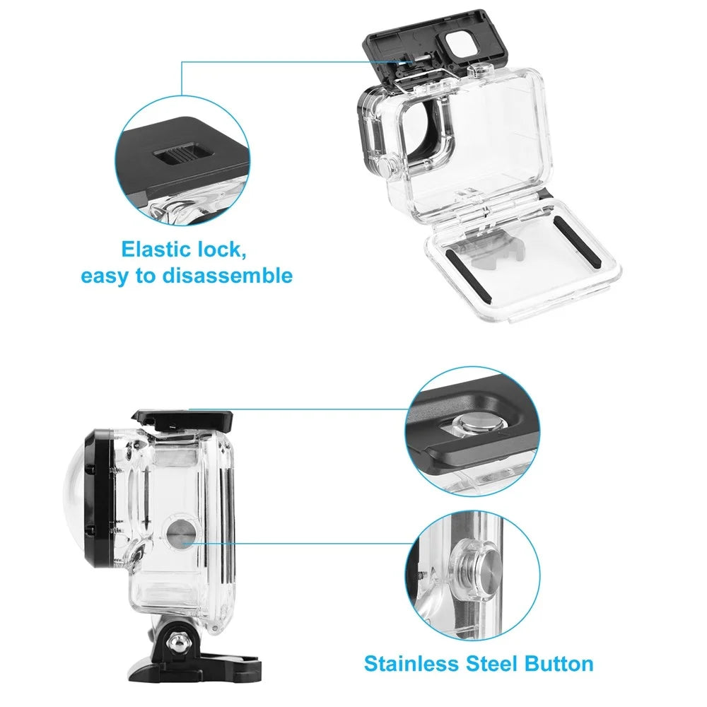 PULUZ PU559 For GoPro HERO11 Black / 10 Black / 9 Black Waterproof Case Max Lens Mod 40m Underwater Housing with Mount Base - 3