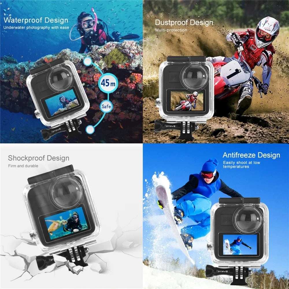 PULUZ PU466 For GoPro MAX Waterproof Case Panoramic Action Camera Protective Shell 45M Underwater - 7