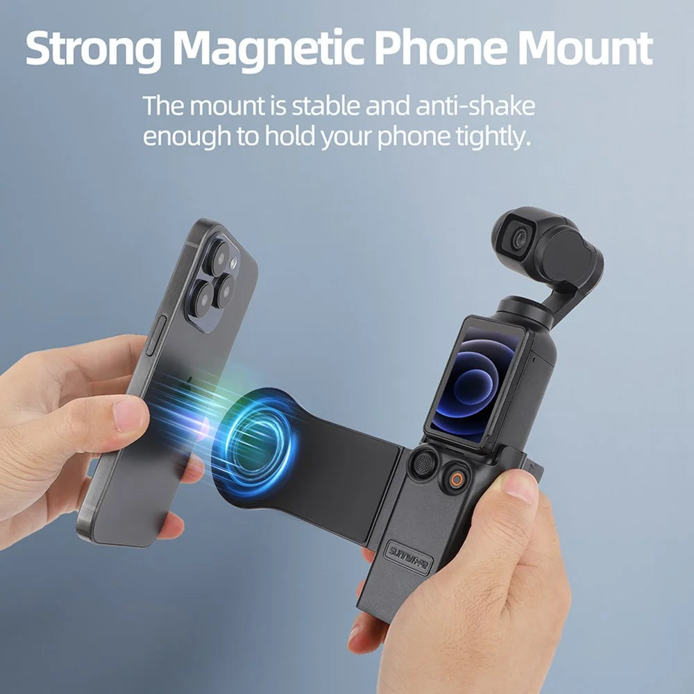 SUNNYLIFE OP3-MJ991 For DJI Osmo Pocket 3 Hand Band Magnetic Expansion Adapter Phone Teleprompter Holder Mount Extension Handle - 7