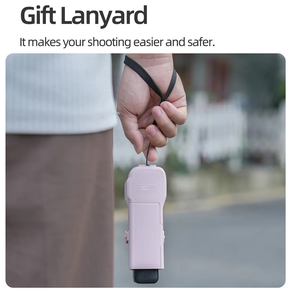 SUNNYLIFE OP3-K019 For DJI Osmo Pocket 3 Magnetic Closure Camera Filter Storage Case with Hand Strap - Pink - 5