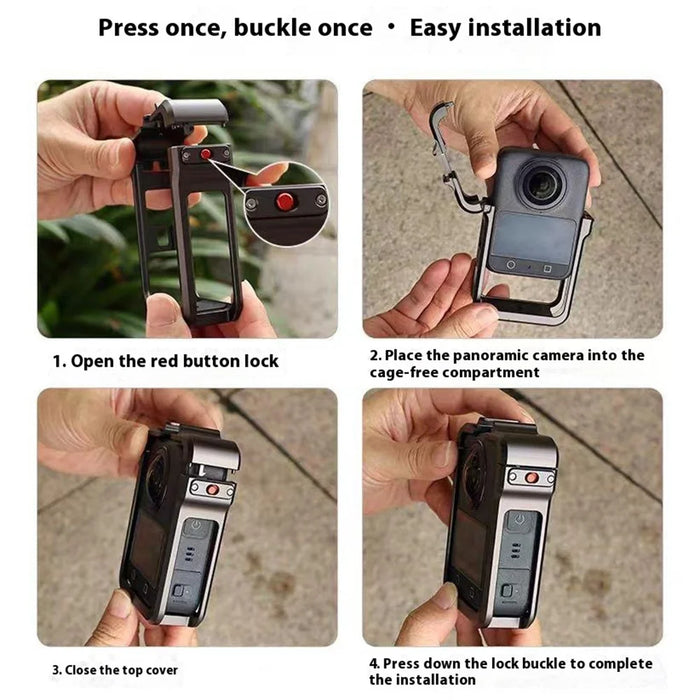 For DJI Osmo 360 Camera Quick Release Protective Frame Aluminum Alloy Cold Shoe Mount - 6