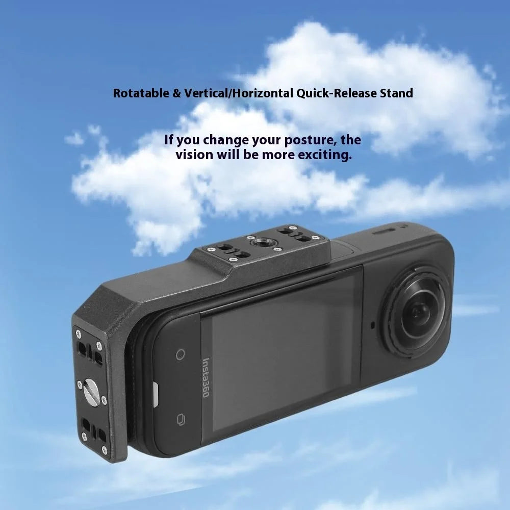 For Insta360 X5 / X4 / X3 Camera Mount Horizontal Vertical Aluminum Alloy Anti Shake Mounting Bracket - 2