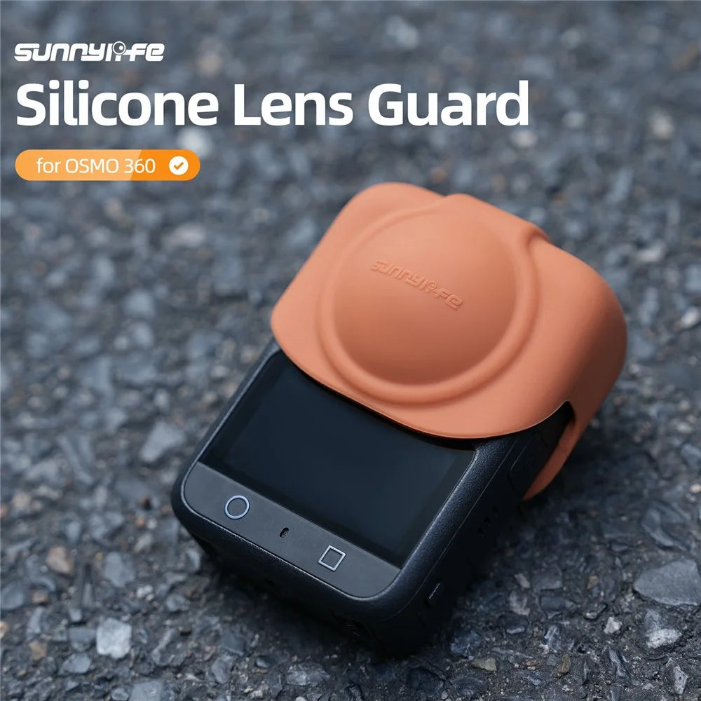 SUNNYLIFE OS-SG034 For DJI Osmo 360 Camera Lens Guard Anti Scratch Silicone Lens Protective Cover - Orange - 3