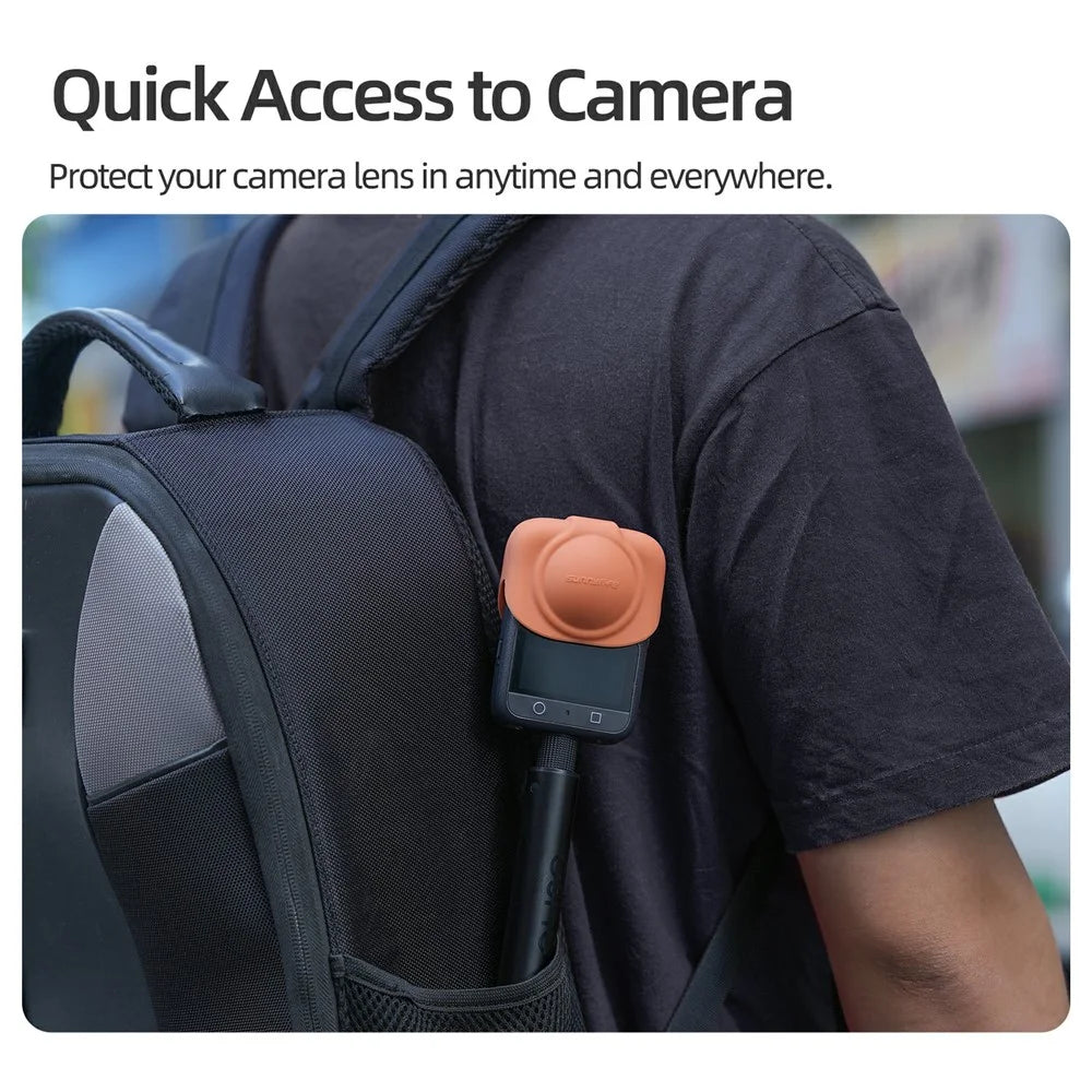 SUNNYLIFE OS-SG034 For DJI Osmo 360 Camera Lens Guard Anti Scratch Silicone Lens Protective Cover - Orange - 6