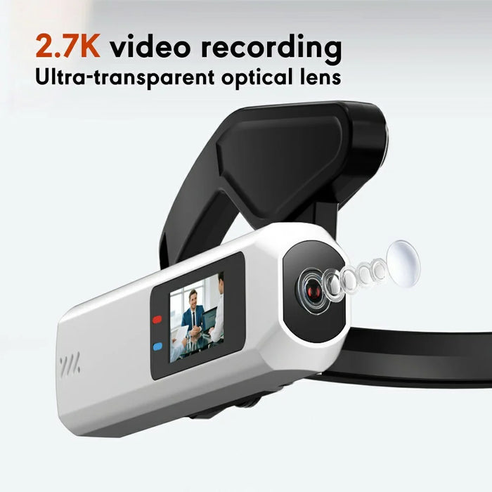 S111 First Person View Wearable Camera 0.96 Inch IPS Screen 2.7K Ultra HD Video Recorder Support WiFi App Control - Black - 3