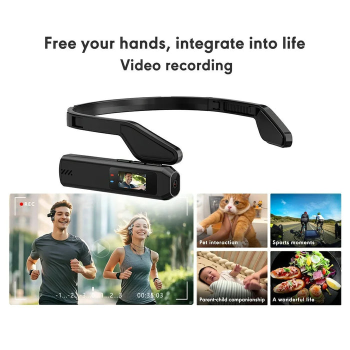 S111 First Person View Wearable Camera 0.96 Inch IPS Screen 2.7K Ultra HD Video Recorder Support WiFi App Control - Black - 6