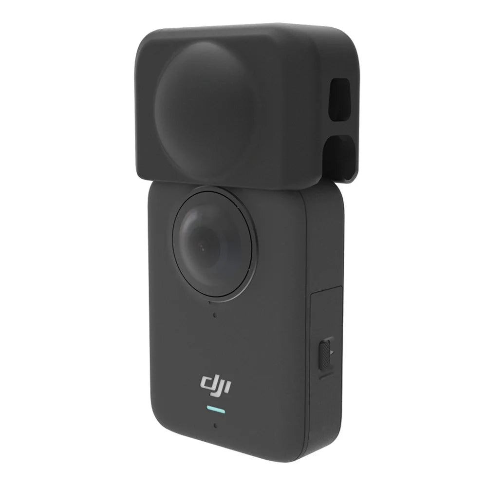 For DJI Osmo 360 Action Camera Lens Silicone Protective Case Anti Scratch Sleeve Cover Protector - Black - 4