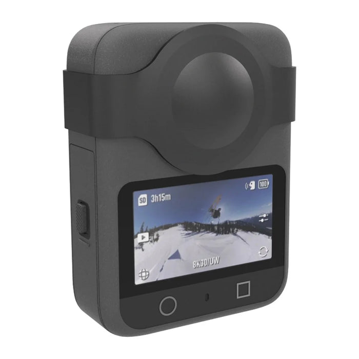 For DJI Osmo 360 Action Camera Silicone Case with Lens Cap Shockproof Protective Sleeve Cover - Black - 5