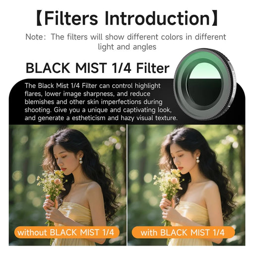 SUNNYLIFE ON-FI075 For DJI Osmo Nano 1 / 4 Black Mist Filter Aluminum Frame Optical Glass Lens Drone Filter - 2