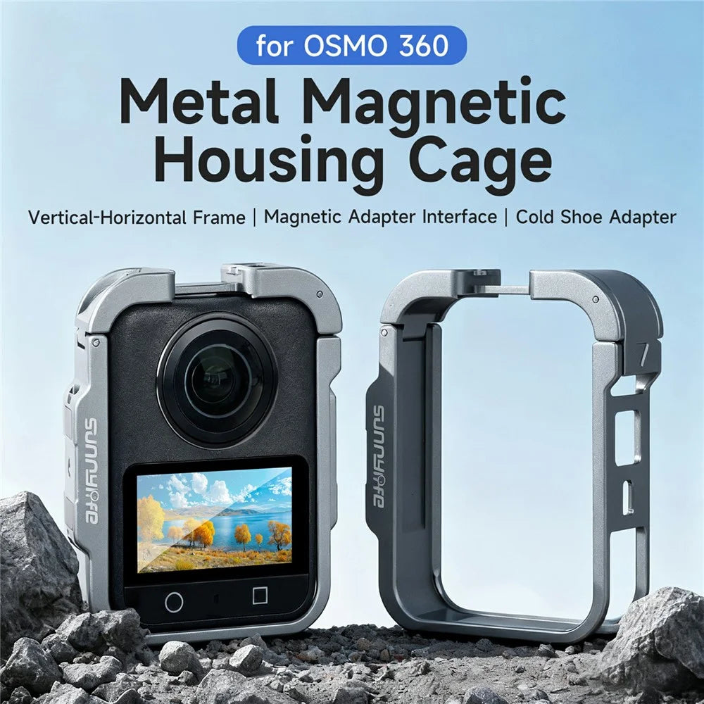 SUNNYLIFE OS-BK040 For DJI Osmo 360 Metal Frame Cage Vertical / Horizontal Shooting Camera Protective Cover - 4